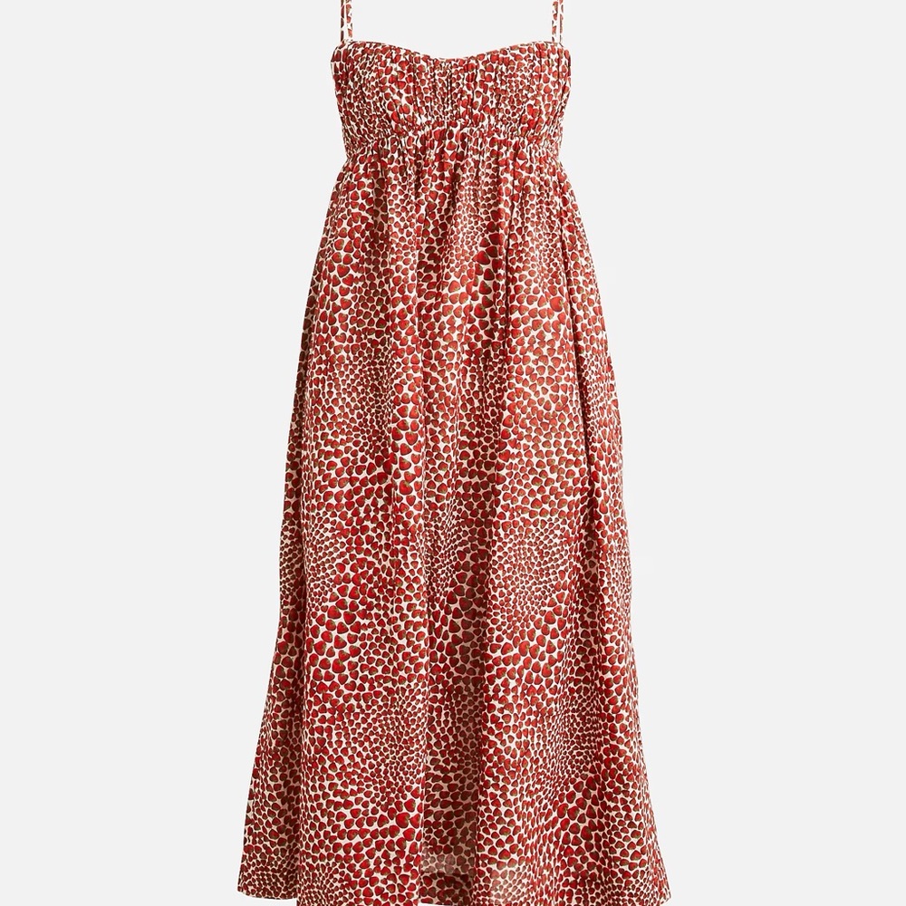 J. Crew Red and White Printed Sundress